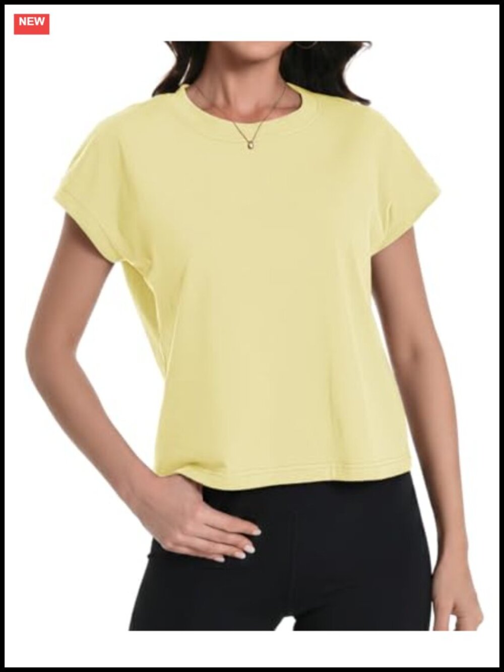 Cotton Crop Top Cap Sleeve Boxy Fit Summer Workout Casual Shirt